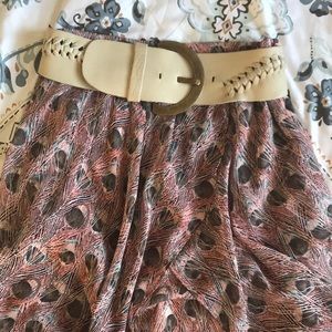 Boho Leather Belt; XS/S